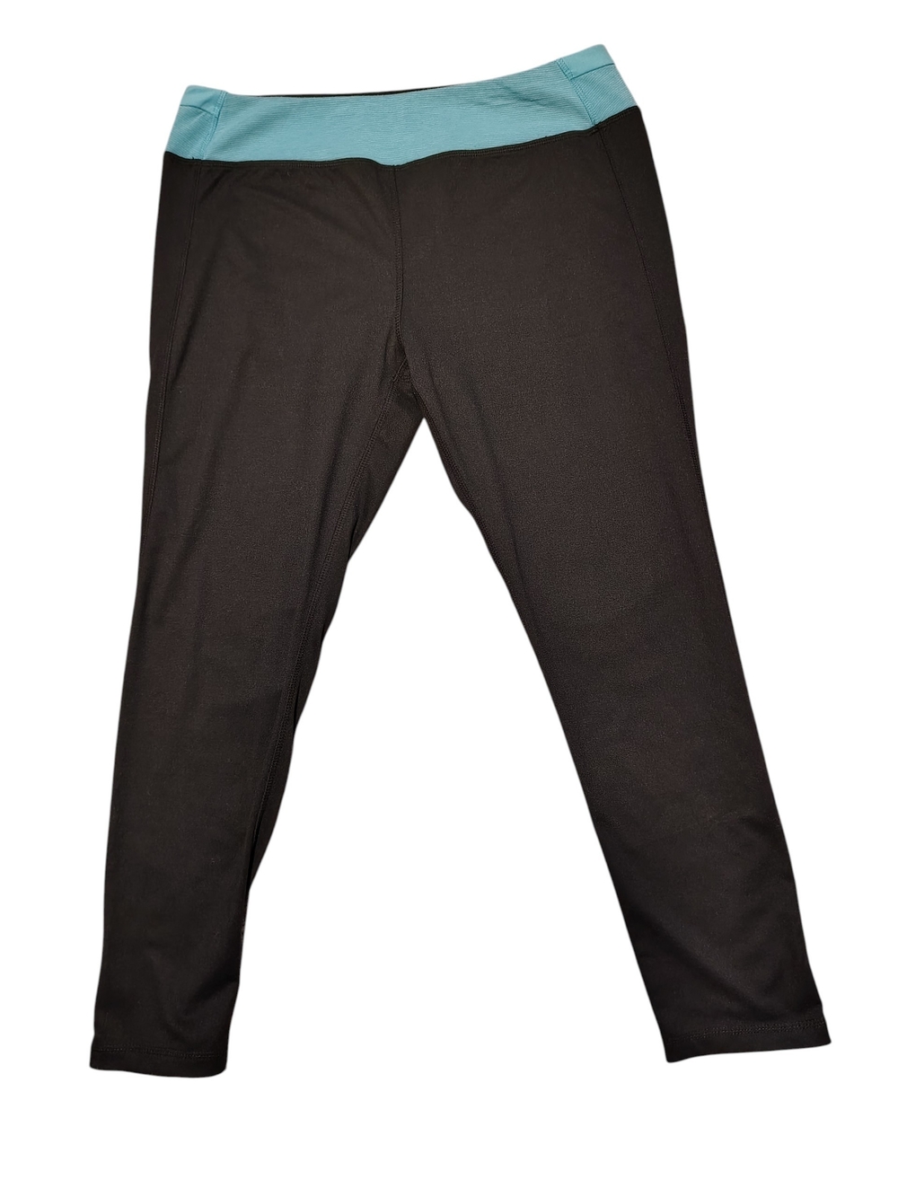 Champion Black Leggings with Teal Waistband